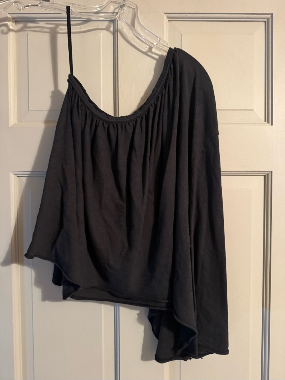 We The Free One-Shoulder Black Draped Camisole